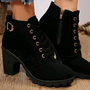 Black buckle Ankle boots